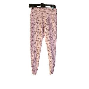 Betsey Johnson Performance Leggings Womens Medium Pink Black Yoga Pants Athletic